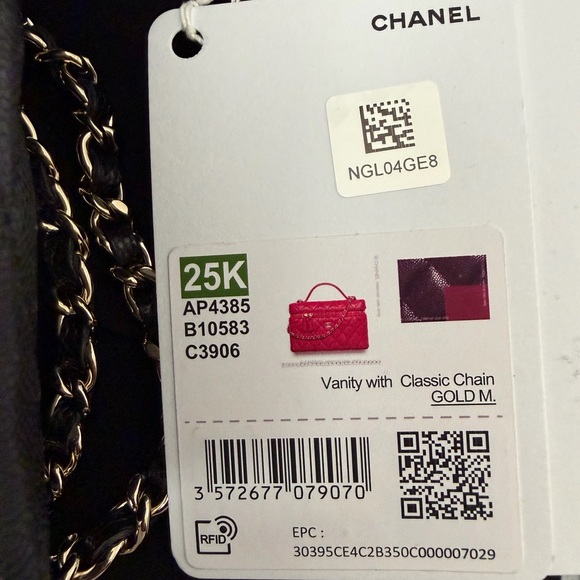 CHANEL Slim Vanity Black Caviar Leather Top-Handle Bag Light Gold Hardware - Picture 10 of 11